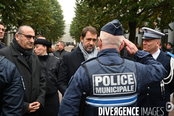 La Courneuve. Christophe Castaner, Laurent Nunez et Julien Denormandie.