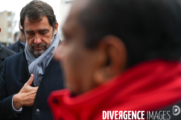 La Courneuve. Christophe Castaner, Laurent Nunez et Julien Denormandie.