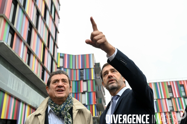 La Courneuve. Christophe Castaner, Laurent Nunez et Julien Denormandie.