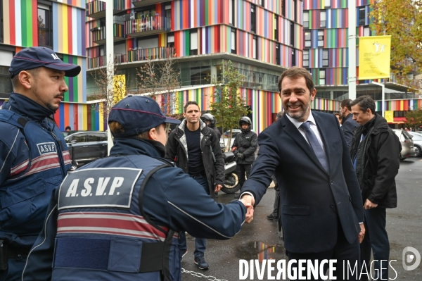 La Courneuve. Christophe Castaner, Laurent Nunez et Julien Denormandie.