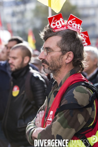 Manifestation de la CGT cheminots pour le maintien des guichets dans les gares.