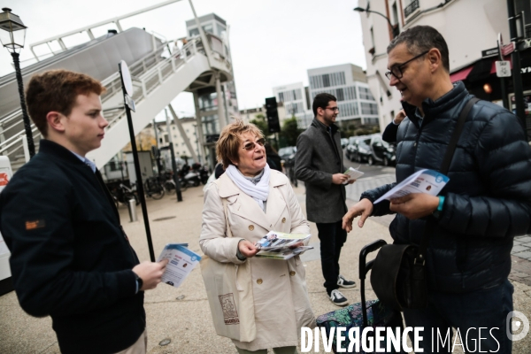 Les pro Macron non investis par LREM tractent à Asniere