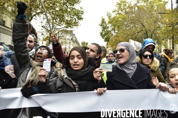 Marche contre l islamophobie, à Paris. March against Islamophobia in Paris.