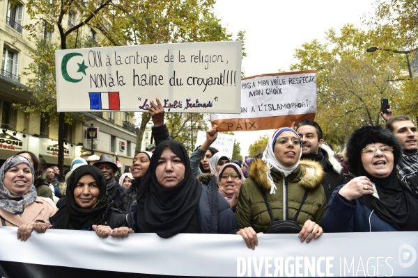 Marche contre l islamophobie, à Paris. March against Islamophobia in Paris.