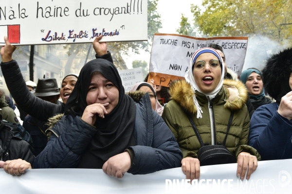 Marche contre l islamophobie, à Paris. March against Islamophobia in Paris.