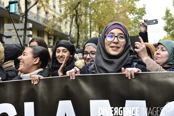 Marche contre l islamophobie, à Paris. March against Islamophobia in Paris.