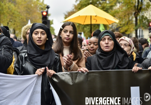 Marche contre l islamophobie, à Paris. March against Islamophobia in Paris.