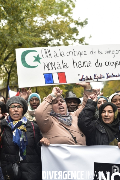 Marche contre l islamophobie, à Paris. March against Islamophobia in Paris.