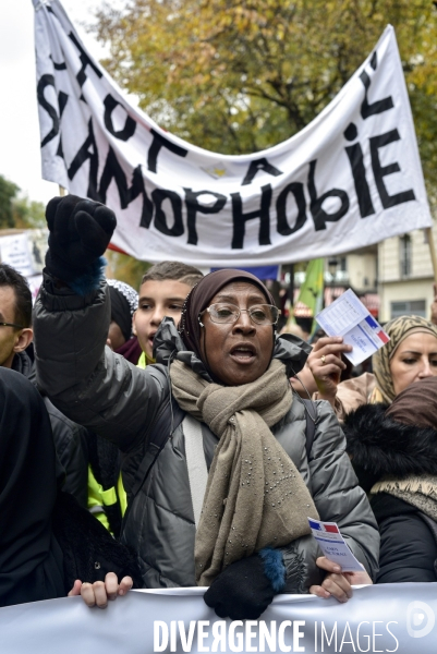 Marche contre l islamophobie, à Paris. March against Islamophobia in Paris.