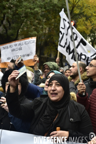 Marche contre l islamophobie, à Paris. March against Islamophobia in Paris.