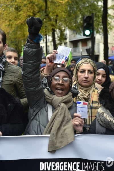 Marche contre l islamophobie, à Paris. March against Islamophobia in Paris.