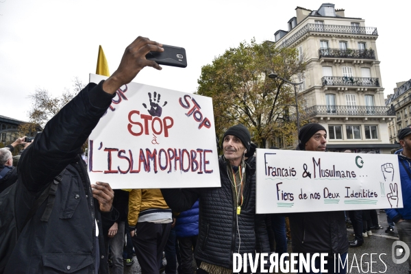 Marche contre l islamophobie, à Paris. March against Islamophobia in Paris.