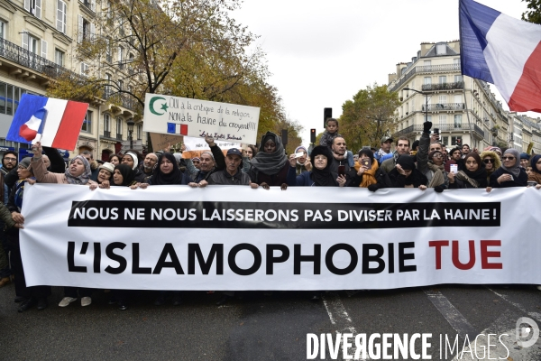 Marche contre l islamophobie, à Paris. March against Islamophobia in Paris.