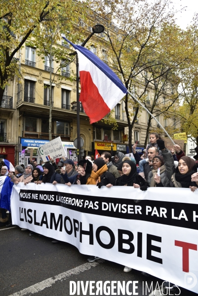 Marche contre l islamophobie, à Paris. March against Islamophobia in Paris.