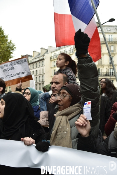 Marche contre l islamophobie, à Paris. March against Islamophobia in Paris.