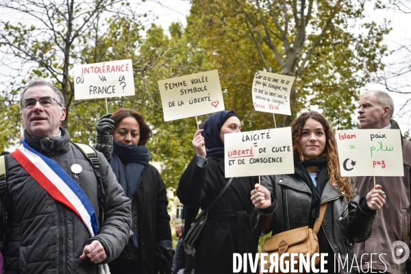 Marche contre l islamophobie, à Paris. March against Islamophobia in Paris.