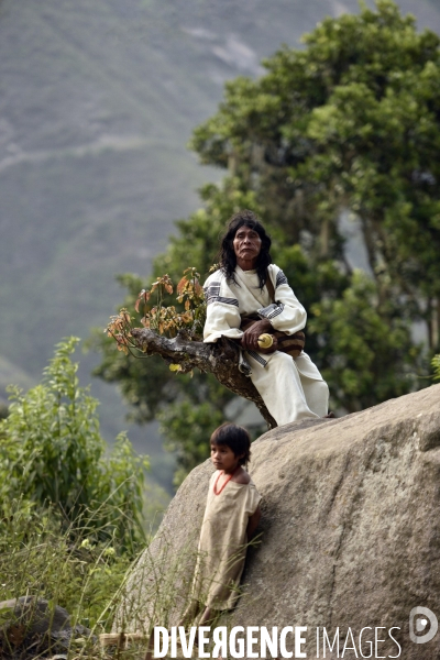 Les  Kogis,  Les gardiens de la Terre . iIs vivent dans la Sierra Nevada de Santa Marta qui représente à leurs yeux le centre du monde, la « Mère Terre »,  avec laquelle ils vivent en harmonie