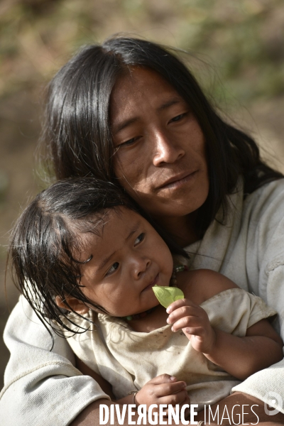 Les  Kogis,  Les gardiens de la Terre . iIs vivent dans la Sierra Nevada de Santa Marta qui représente à leurs yeux le centre du monde, la « Mère Terre »,  avec laquelle ils vivent en harmonie