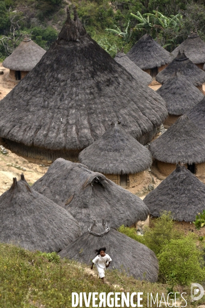 Les  Kogis,  Les gardiens de la Terre . iIs vivent dans la Sierra Nevada de Santa Marta qui représente à leurs yeux le centre du monde, la « Mère Terre »,  avec laquelle ils vivent en harmonie