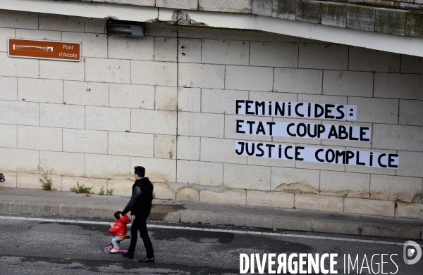 Affichage militant contre le féminicide