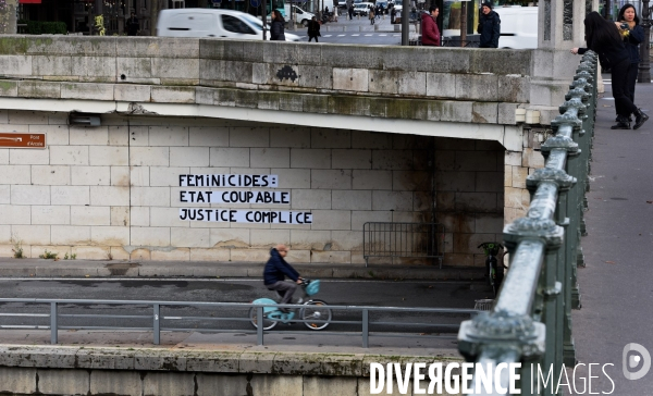 Affichage militant contre le féminicide