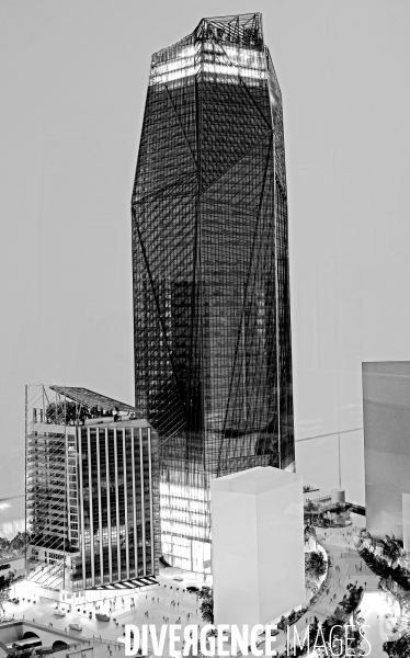 Présentation de la future tour Helka en cours de construction à Paris La Défense