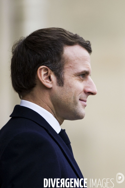Portraits d Emmanuel MACRON à l Elysée.