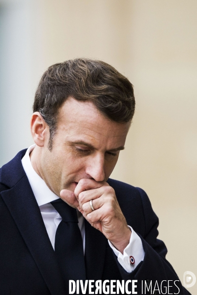 Portraits d Emmanuel MACRON à l Elysée.