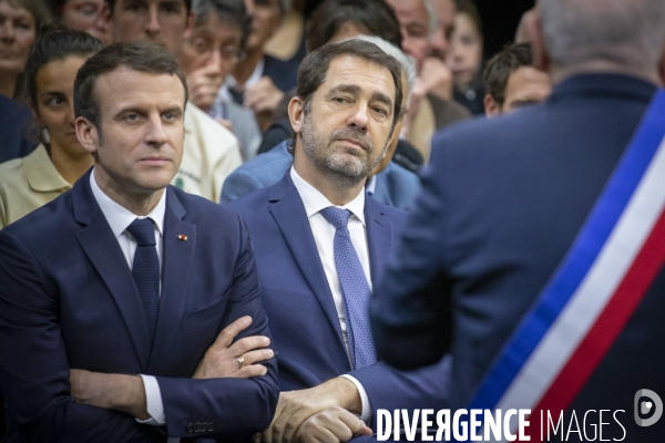 Emmanuel Macron , grand debat national à Greoux-les-bains