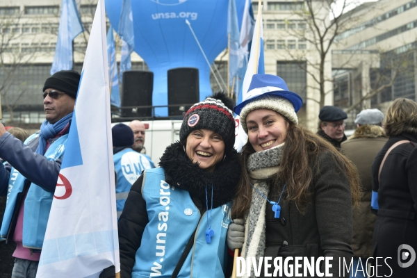 Grève du 5 décembre 2019 à Paris. National strike of 5 December 2019 in Paris.