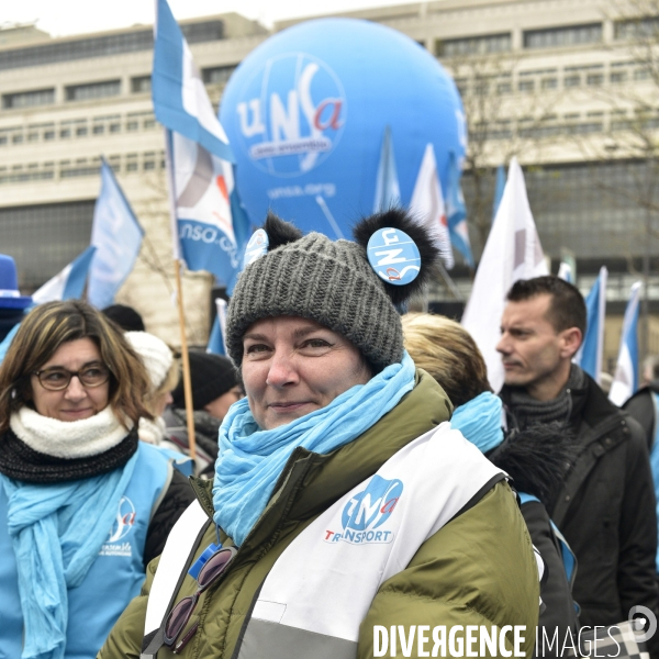 Grève du 5 décembre 2019 à Paris. National strike of 5 December 2019 in Paris.