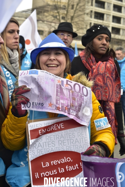 Grève du 5 décembre 2019 à Paris. National strike of 5 December 2019 in Paris.