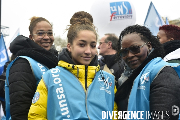 Grève du 5 décembre 2019 à Paris. National strike of 5 December 2019 in Paris.