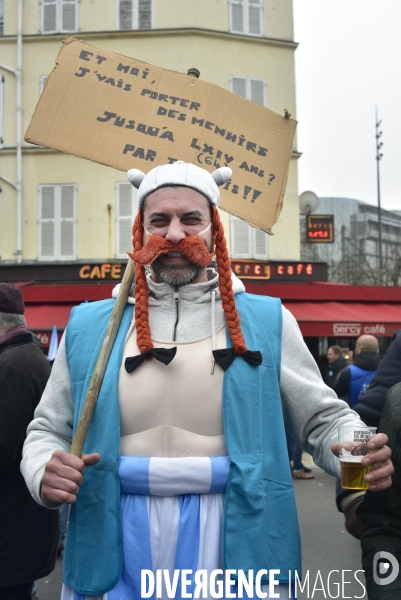 Grève du 5 décembre 2019 à Paris. National strike of 5 December 2019 in Paris.