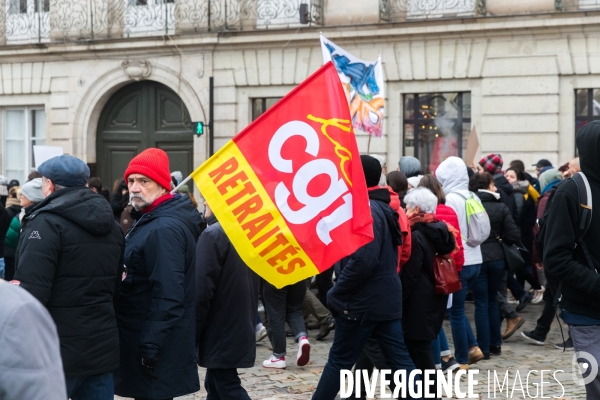 Manifestation contre la réforme des retraites à Nantes