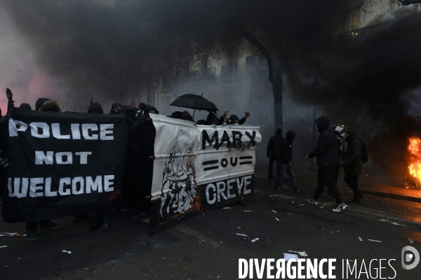 Manifestation contre la réforme des retraites Paris 2019. Protests Against Pension Reforms in Paris.