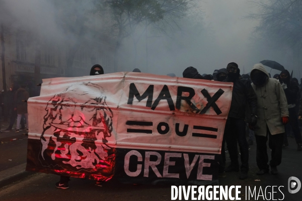 Manifestation contre la réforme des retraites Paris 2019. Protests Against Pension Reforms in Paris.