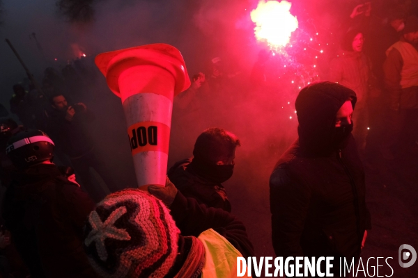 Manifestation contre la réforme des retraites Paris 2019. Protests Against Pension Reforms in Paris.