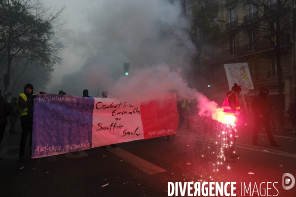 Manifestation contre la réforme des retraites Paris 2019. Protests Against Pension Reforms in Paris.