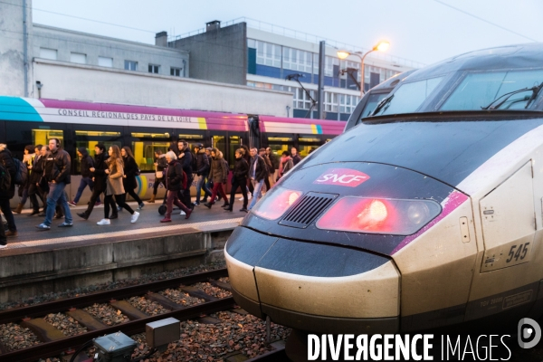 Jour de grève à la gare SNCF de Nantes