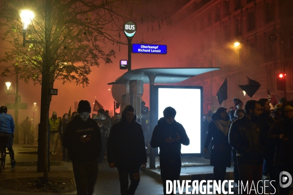 Manifestation pour la Grève du 5 décembre 2019 à Paris. National strike of 5 December 2019 in Paris.