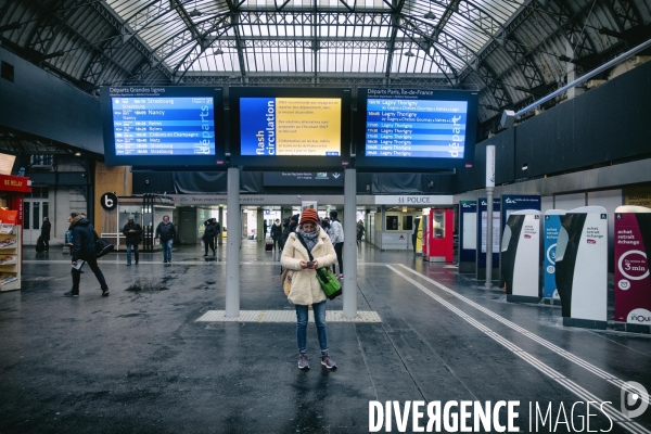 Début de la grève à la gare de l Est
