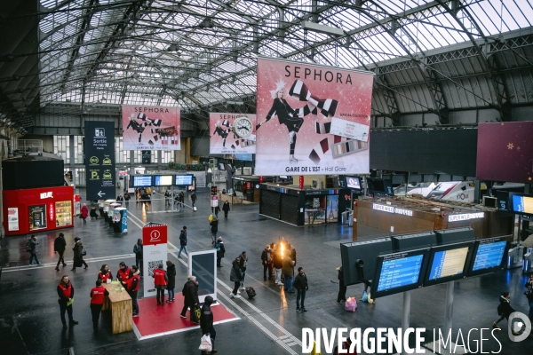 Début de la grève à la gare de l Est