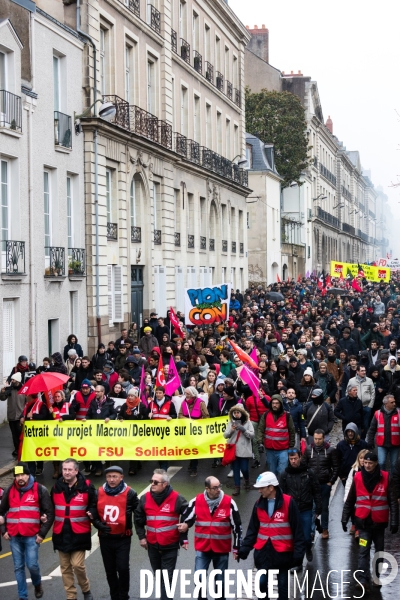 Manifestation contre la réforme des retraites à Nantes