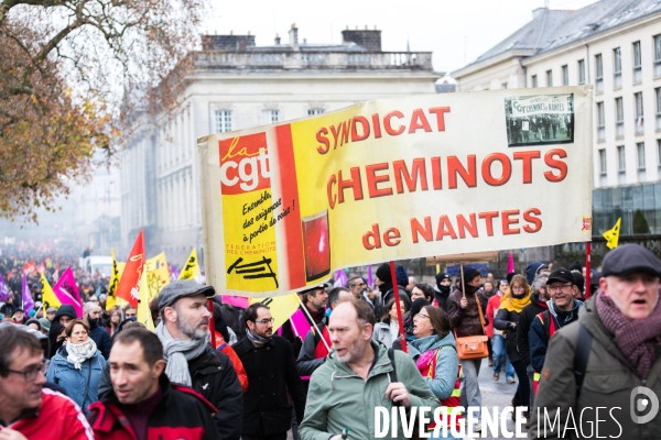 Manifestation contre la réforme des retraites à Nantes