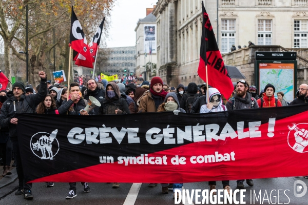 Manifestation contre la réforme des retraites à Nantes