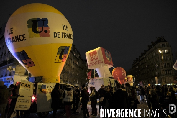 Manifestation contre la réforme des retraites le 10 Décembre 2019 à Paris