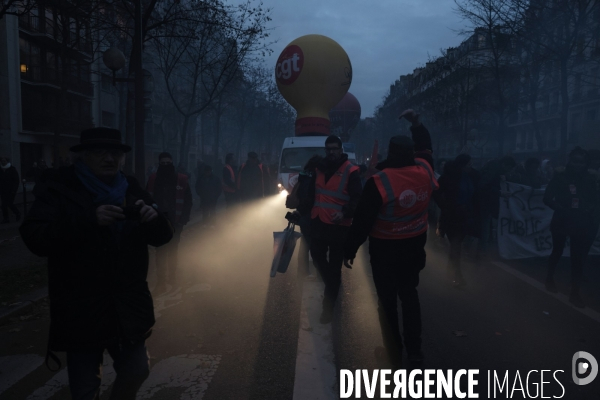 Manifestation contre la réforme des retraites le 10 Décembre 2019 à Paris