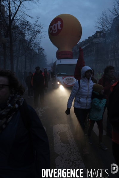 Manifestation contre la réforme des retraites le 10 Décembre 2019 à Paris