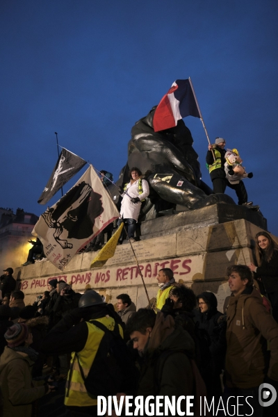 Manifestation contre la réforme des retraites le 10 Décembre 2019 à Paris